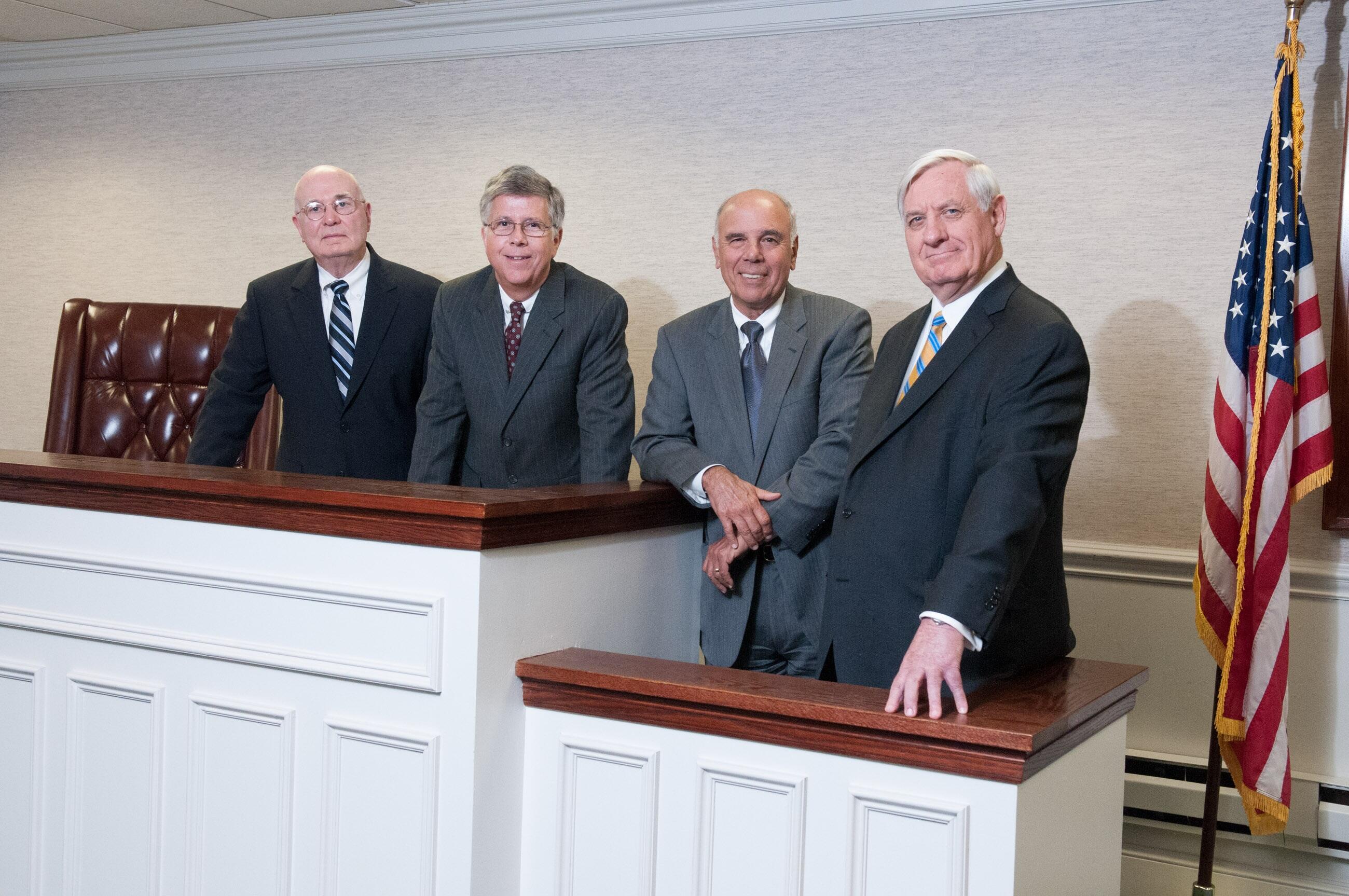Left to Right: Former Connecticut Supreme Court Judge, C. Ian McLachlan; former New Jersey Superior Court Judge, Thomas W. Cavanagh, Jr.; former Dean of Seton Hall University School of Law, Ronald J. Riccio; and former United States District Court Judge, Dennis M. Cavanaugh. Former Judges at McElroy Deutsch - Alternative Dispute Resolution Lawyers at ADR Law Firm